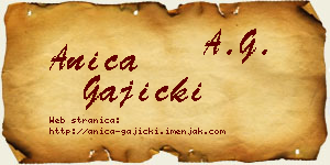 Anica Gajicki vizit kartica